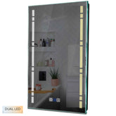 Specchio LED Verticale | Pulsanti touch | Funzione anti-appannamento | Temperatura di colore regolabile - Reyze Serie Minimal Modello 3